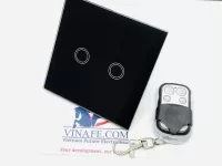 Bộ Công Tắc Cảm Ứng RF Gắn Tường 2 Kênh Đen (Hàng chính hãng)